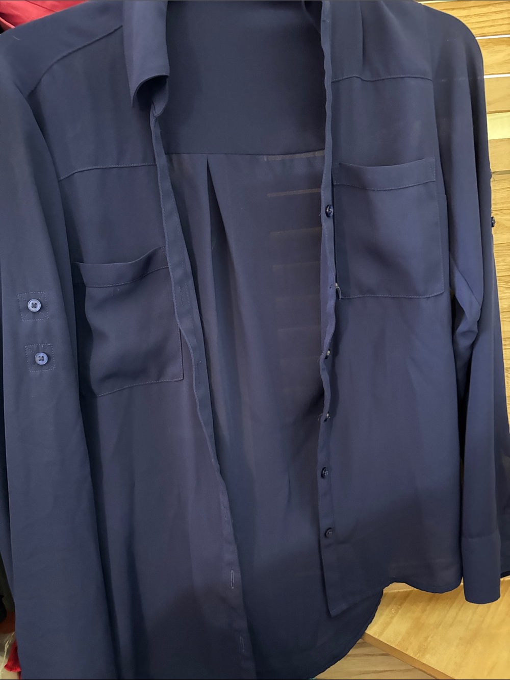 Ladies Express Navy Button-Up Shirt XS